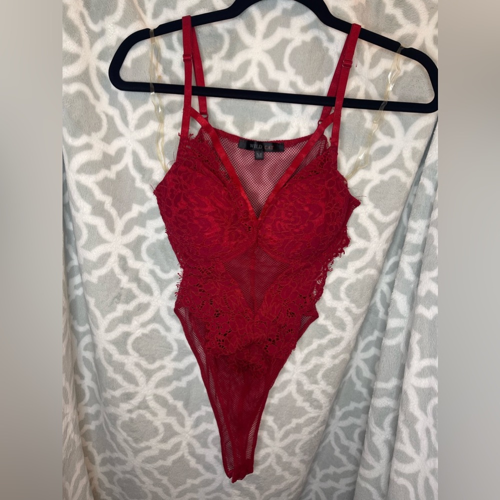 Red laced bodysuit